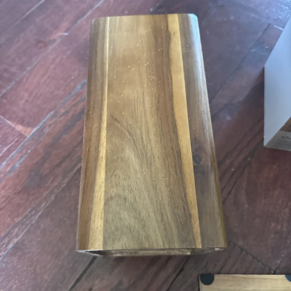 Cuisine Pro Acacia Knife Block No Knives Used Bottom Broke